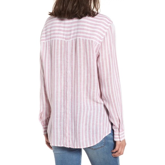 Rails Sydney Rouge Rosegold Lurex Stripe Shirt - Picture 9 of 13